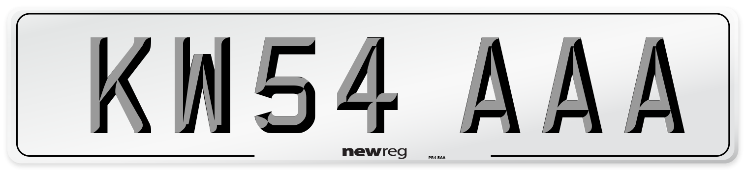 KW54 AAA Number Plate from New Reg